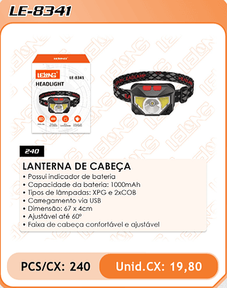 LANTERNA DE CABEÇA 240PÇ=19,8$