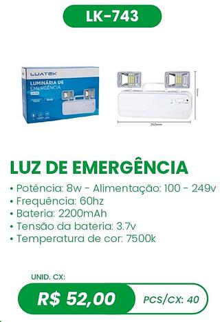 LUZ DE EMERGÊNCIA 40PÇ=52$