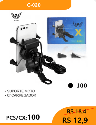 SUPORTE MOTO PCS/CX:100 R$ 12,9