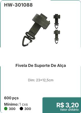 Fivela De Suporte De Alça 600 pçs R$ 3.20