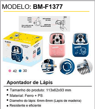 Apontador de Lápis 72PCS/CX Unid.CX:10,80