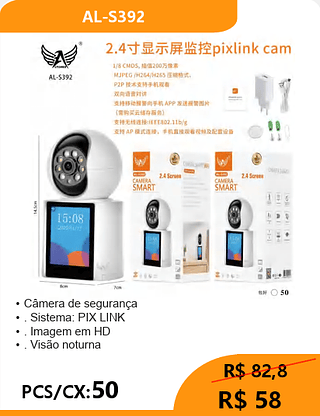 Câmera de segurança PCS/CX:50 R$ 58