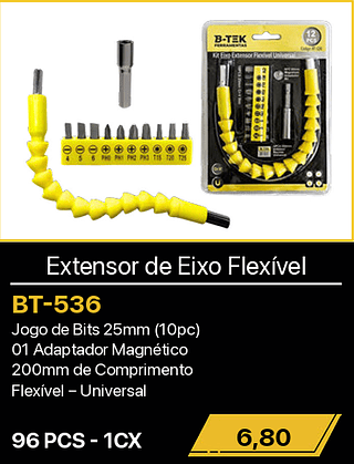 Extensor de Eixo Flexível 96PCS R$6,80