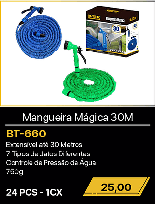 Mangueira Mágica 30M 24PCS R$25,00