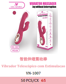 Vibrador Telescopico com Estimulacao 50 PCS/CX 65