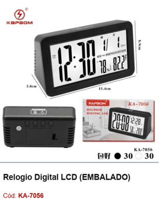 Relogio Digital LCD R$22,5 PCS/CX:60