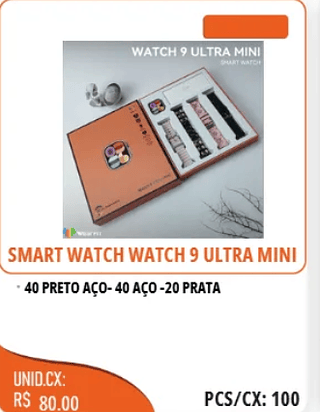 SMART WATCH WATCH 9 ULTRA MINI UNID.CX: RS 80.00 PCS/CX:100