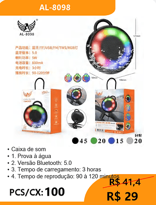Caixa de som PCS/CX:100 R$29