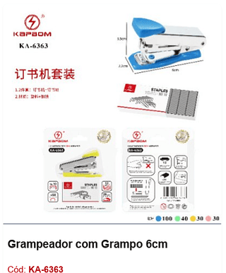 Grampeador com Grampo 6cm R$ 7,2 PCS/Cx: 200