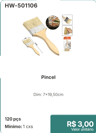 Pincel 120 pçs R$ 3.00