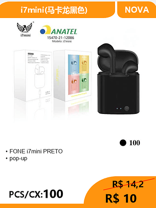 FONE BLUETOOTH PCS/CX:100 R$10