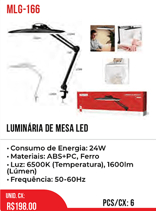 LUMINÁRIA DE MESA LED 6pç=198$