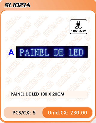 PAINEL DE LED 100 X 20CM 5PÇ=230$