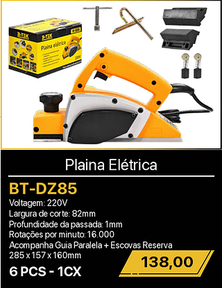 Plaina Elétrica 6PCS R$138,00