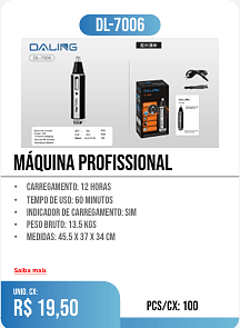 máquina profissional PCS/CX: 100 UNID. CX: r$ 19,50