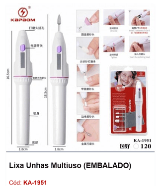 Lixa Unhas Multiuso R$ 12,6 PCS/Cx: 120