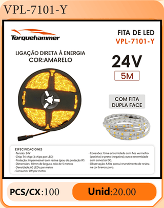 FITA DE LED 24V 5M PCS/CX:100 Unid:20.00