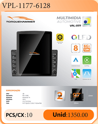 Multimidia Automotive PCS/CX:10 Unid:1350.00