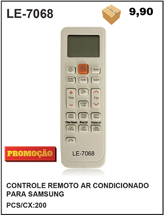CONTROLE REMOTO AR CONDICIONADO PARA SAMSUNG 200pç=9,9$