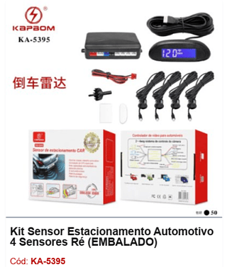 Kit Sensor Estacionamento Automotivo 4 Sensores Ré R$ 45 PCS/cx: 50