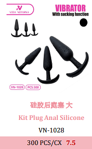 Kit Plug Anal Silicone 300 PCS/CX 7.5