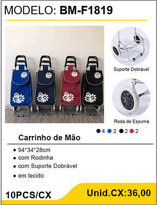 Carrinho de Mão 10PCS/CX Unid.CX:36,00