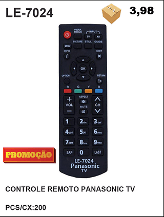 CONTROLE REMOTO PANASONIC TV 200pç=3,98$