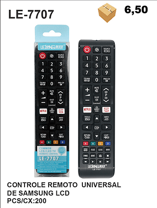 CONTROLE REMOTO UNIVERSAL DE SAMSUNG LCD 200PÇ=6,5$