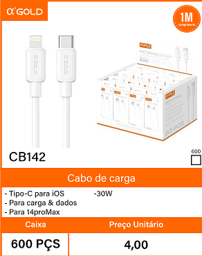 Cabo de carga Caixa 600 PCS Preco Unitario 4,00