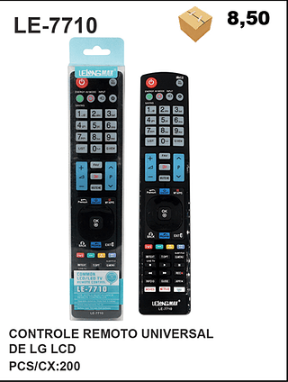 CONTROLE REMOTO UNIVERSAL DE LG LCD 200PÇ=8,5$