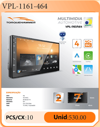 Multimidia Automotive PCS/CX:10 Unid:530.00