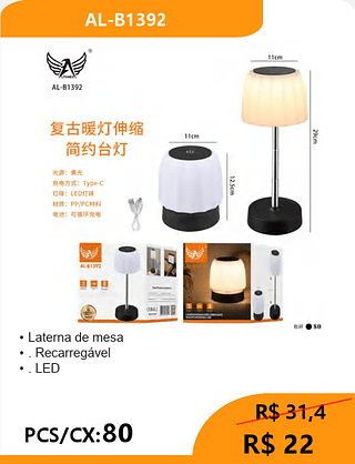 Laterna de mesa PCS/CX:80 R$ 22