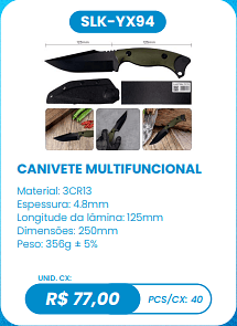 CANIVETE MULTIFUNCIONAL UNID. CX: R$ 77,00 PCS/CX: 40
