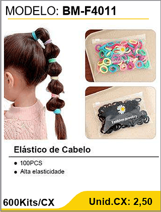 Elástico de Cabelo 600Kits/CX Unid.CX: 2,50