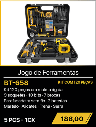 Jogo de Ferramentas 5PCS R$188,00
