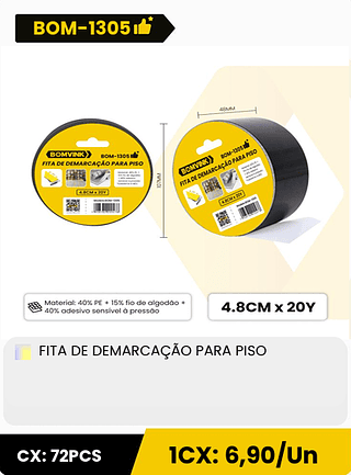 FITA DE DEMARCAÇÃO PARA PISO CX: 72PCS 1CX: 6,90/Un