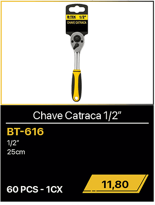 Chave Catraca 1/2” 60PCS R$11,80