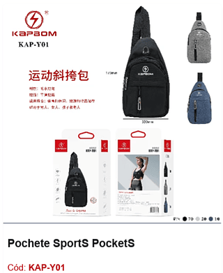 Pochete SportS PocketS R$ 13,5 PCS/CX: 100