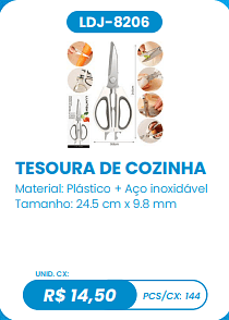 TESOURA DE COZINHA UNID. CX: R$ 14,50 PCS/CX: 144