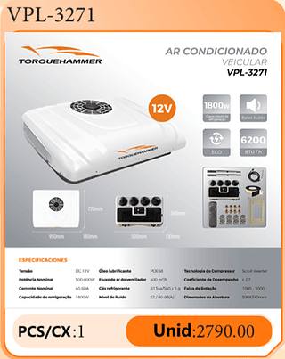 AR CONDICIONADO VEICULAR PCS/CX:1 Unid:2790.00