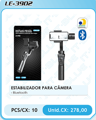 ESTABILIZADOR PARA CÂMERA - Bluetooth PCS/CX: 10 Unid.CX: 278,00