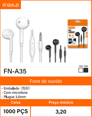 Fone de ouvido Caixa 1000 PCS Preco Unitario 3,20