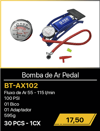 Bomba de Ar Pedal 30PCS R$17,50