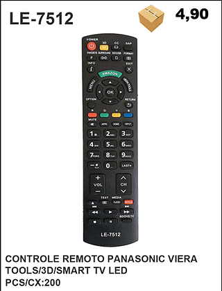 CONTROLE REMOTO PANASONIC VIERA TOOLS/3D/SMART TV LED 200PÇ=4,9$