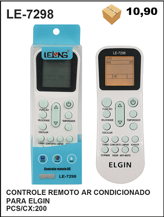 CONTROLE REMOTO AR CONDICIONADO PARA ELGIN 200PÇ=10,9$