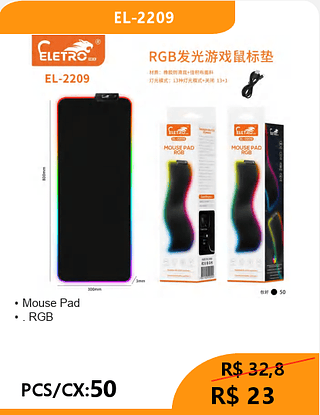 MOUSE PAD RGB PCS/CX:50 R$23