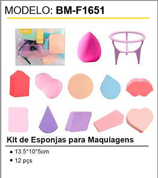 Kit de Esponjas para Maquiagens 250Kits/CX Unid.CX:6,50