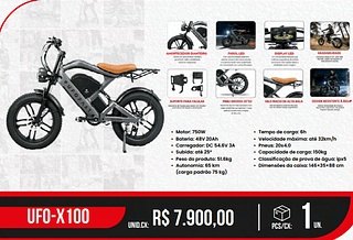BICICLETAS UNID.CX: R$ 7.900,00 PCS/CX:1UN.