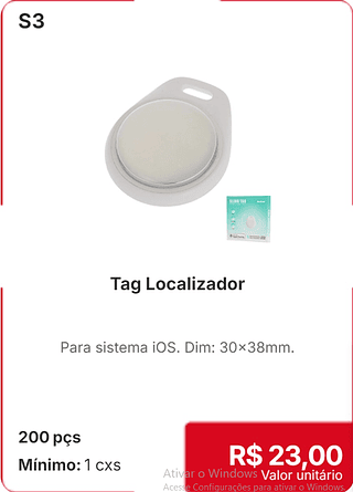 Tag Localizador 200 pçs R$ 23,00