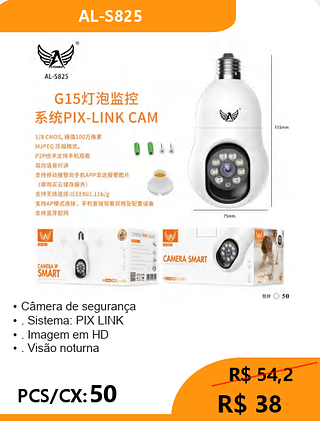 Câmera de segurança PCS/CX:50 R$ 38